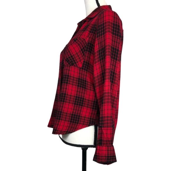 Forever 21 Women's Red Tartan Plaid Casual Button Down Shirt Size Medium M - Picture 2 of 6